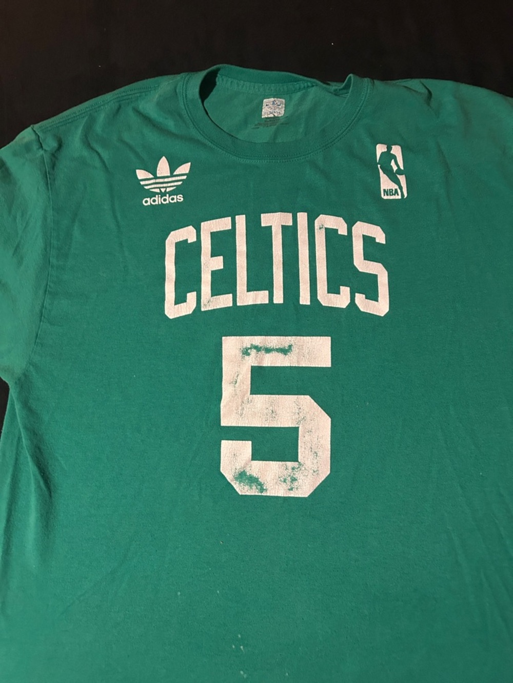 Kevin Garnett Adidas Green Celtics #5 Graphic Tee